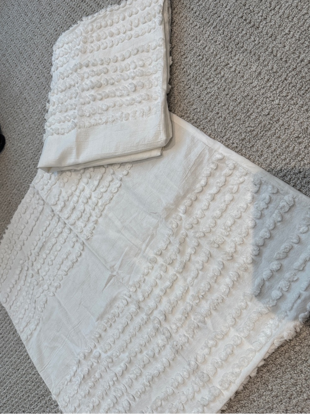 White Textured Euro Shams set of 2